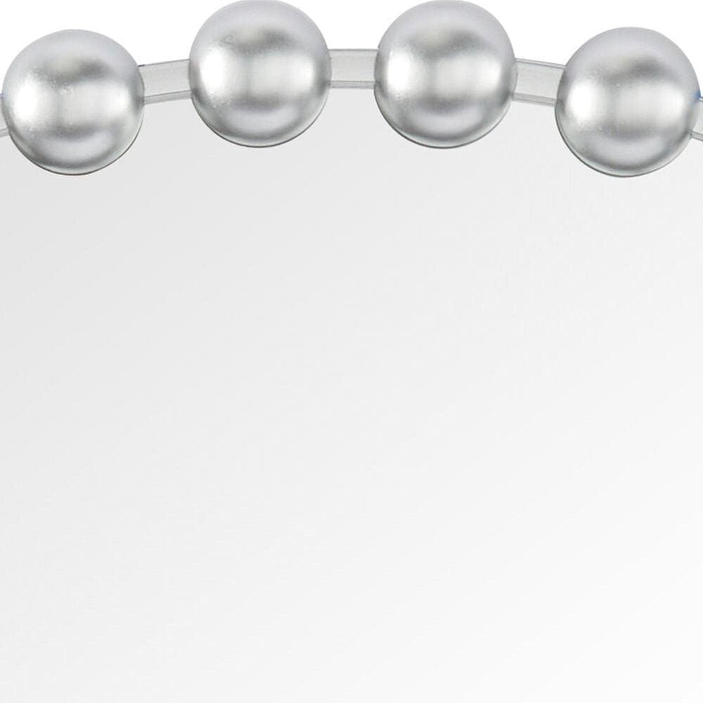 Maple and Jade 36&quot; Round Metal Wall Mirror with Beaded Detailing in Satin Silver, , large