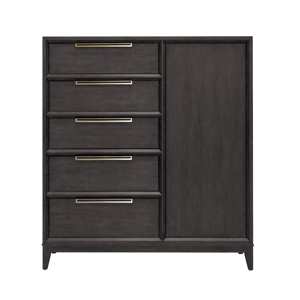 Pulaski Furniture Corp Quincy 5-Drawer Door Chest in Dark Brown, , large