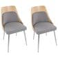 Lumisource Anabelle Side Chair with Grey Cushion in Chrome and Natural (Set of 2), , large