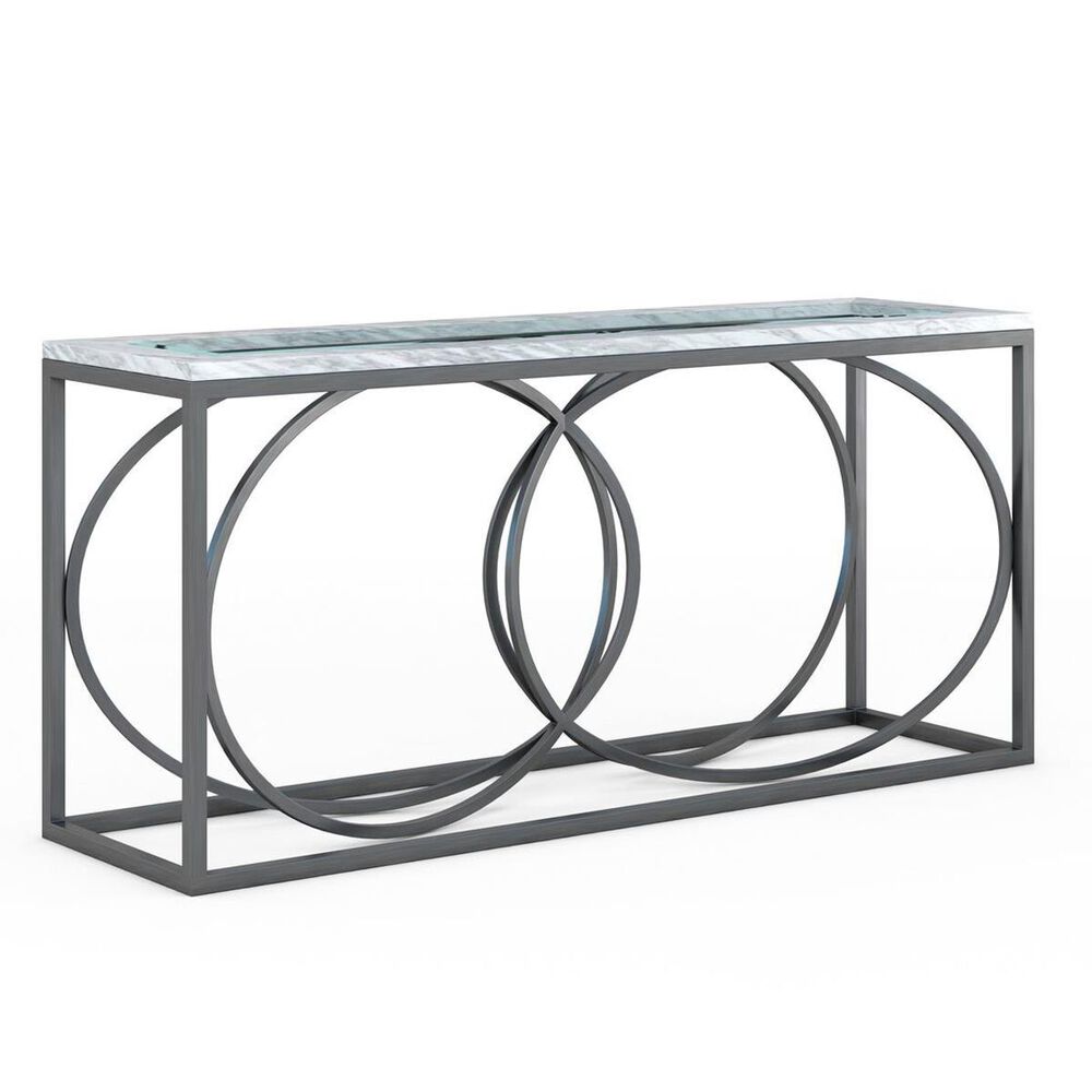 Vantage Elliptical Sofa Table in Brushed Nickel, , large