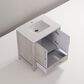 Lexora Home Jacques 30" Single Bathroom Vanity in Distressed Grey with 2 cm White Quartz Top and Rectangular Sink, , large
