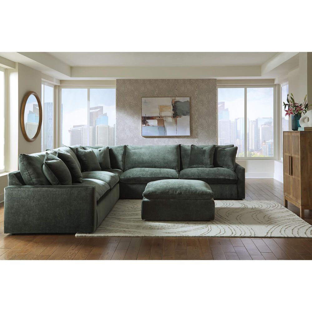 Ashley Carriage View Oversized Accent Ottoman in Jade, , large