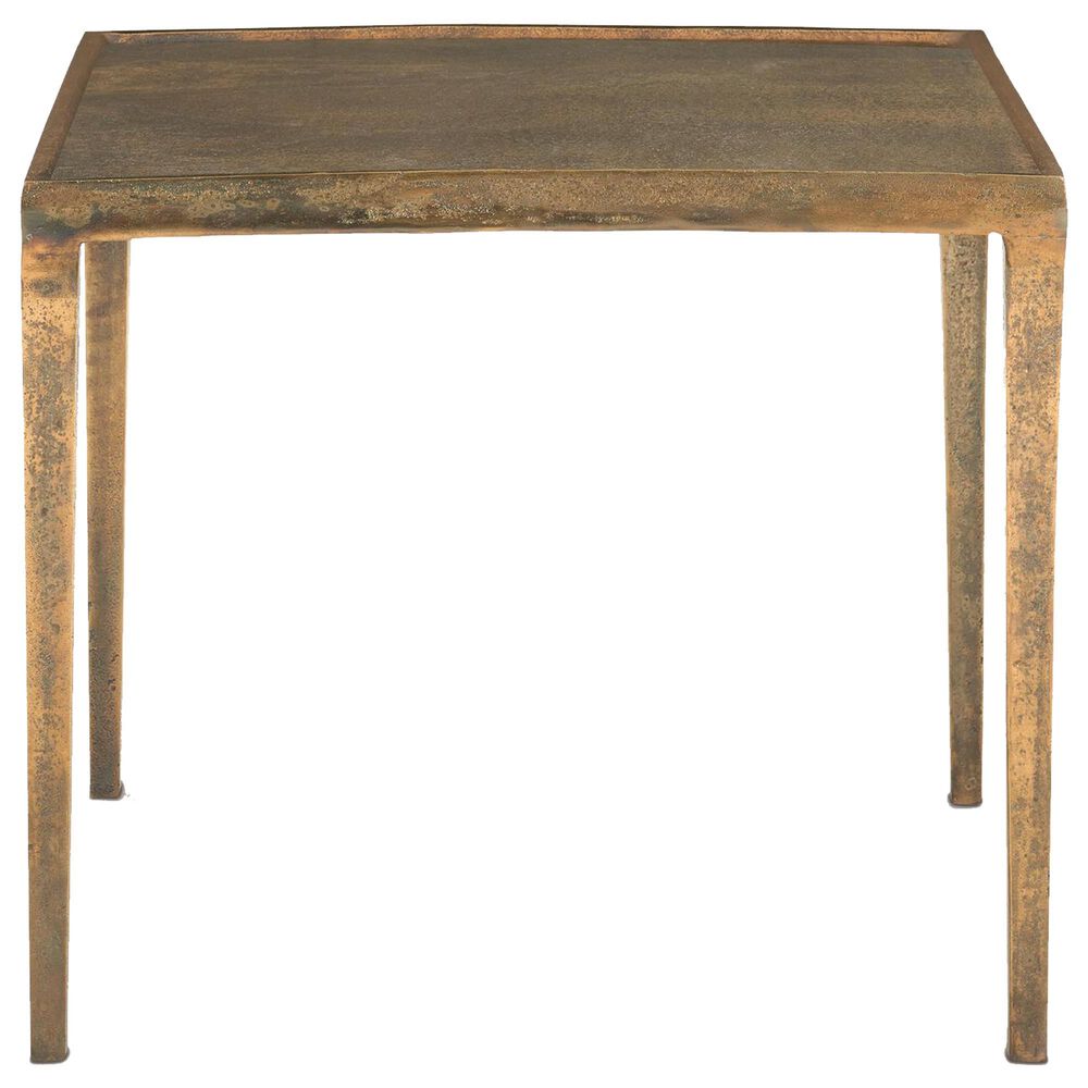 Bernhardt Benson Rectangular End Table in Vintage Brass, , large