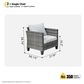 HOMLUX 28" Patio Single Chair in Grey (Set of 2), , large