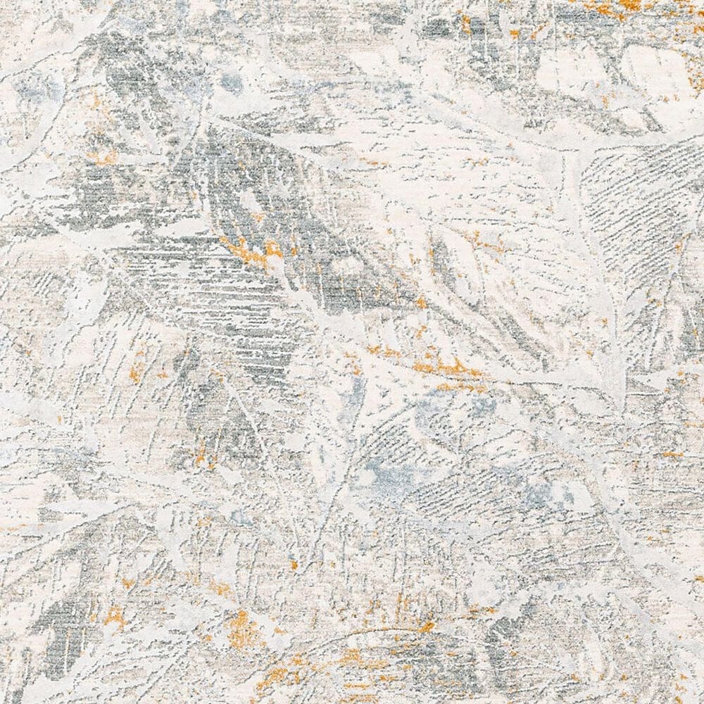 Surya Dresden DRE-2317 White, Medium Gray, Light Slate, Gray, Denim and Mustard 2&#39;7&quot; x 3&#39;11&quot; Area Rug, , large