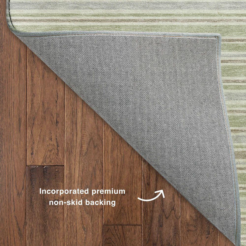 Dalyn Rug Company Soft Essentials Striped Celery 1'8" x 2'6" Indoor/Outdoor Area Rug, , large