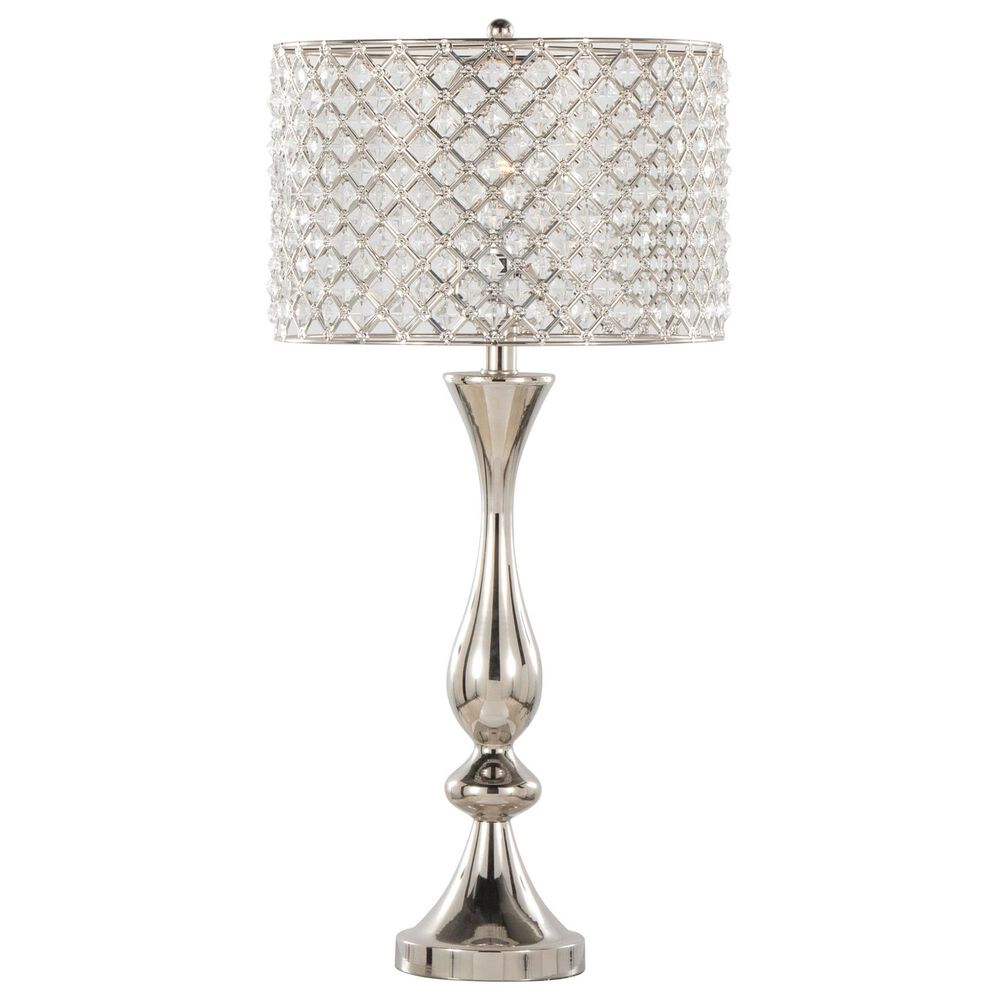 LumiSource Topaz Metal Table Lamp in Polished Nickel and Clear, , large