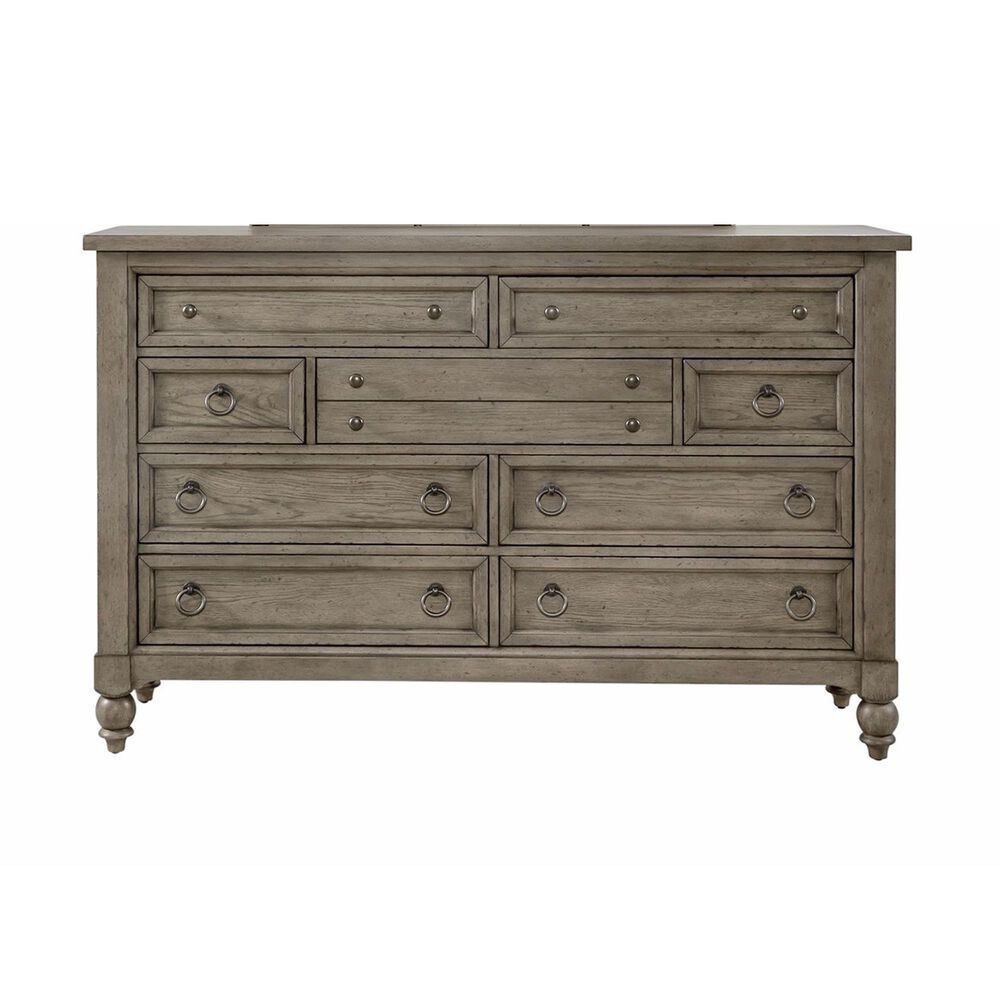 Belle Furnishings Americana Farmhouse 9 Drawer Dresser Only in Dusty Taupe and Black, , large