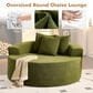 HOMLUX 59" Plush Corduroy Round Chair in Green, , large