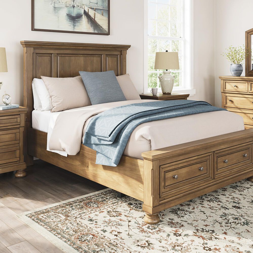 Ashley Feddinger Queen Panel Storage Bed in Chestnut Brown, , large