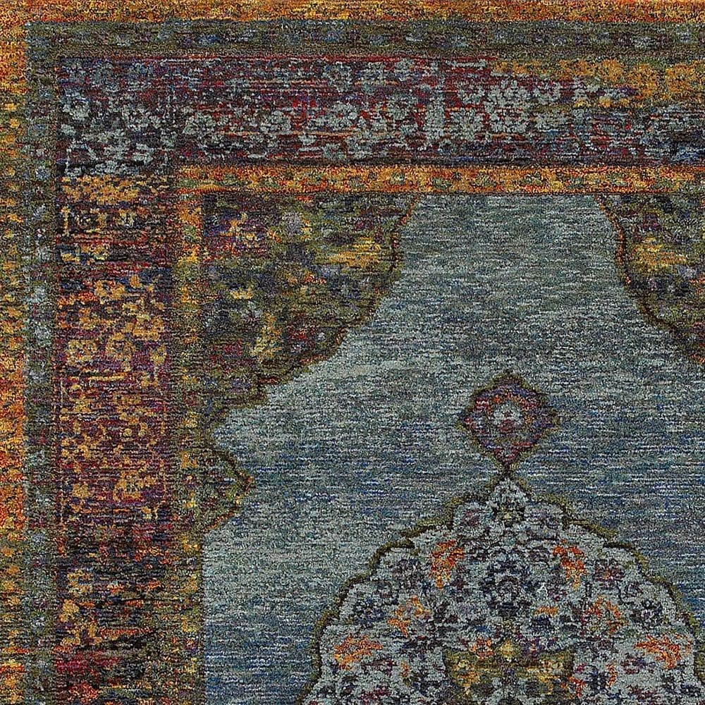 Oriental Weavers Andorra 7139A 2&#39;3&quot; x 8&#39; Blue Runner, , large
