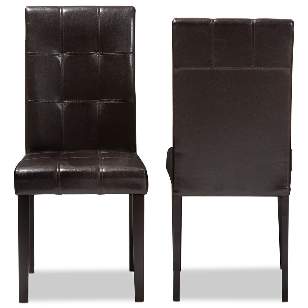 Baxton Studio Avery Side Chair in Dark Brown (Set of 2), , large