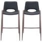 Zuo Modern Desi Bar Chair in Black and Dark Brown (Set of 2), , large