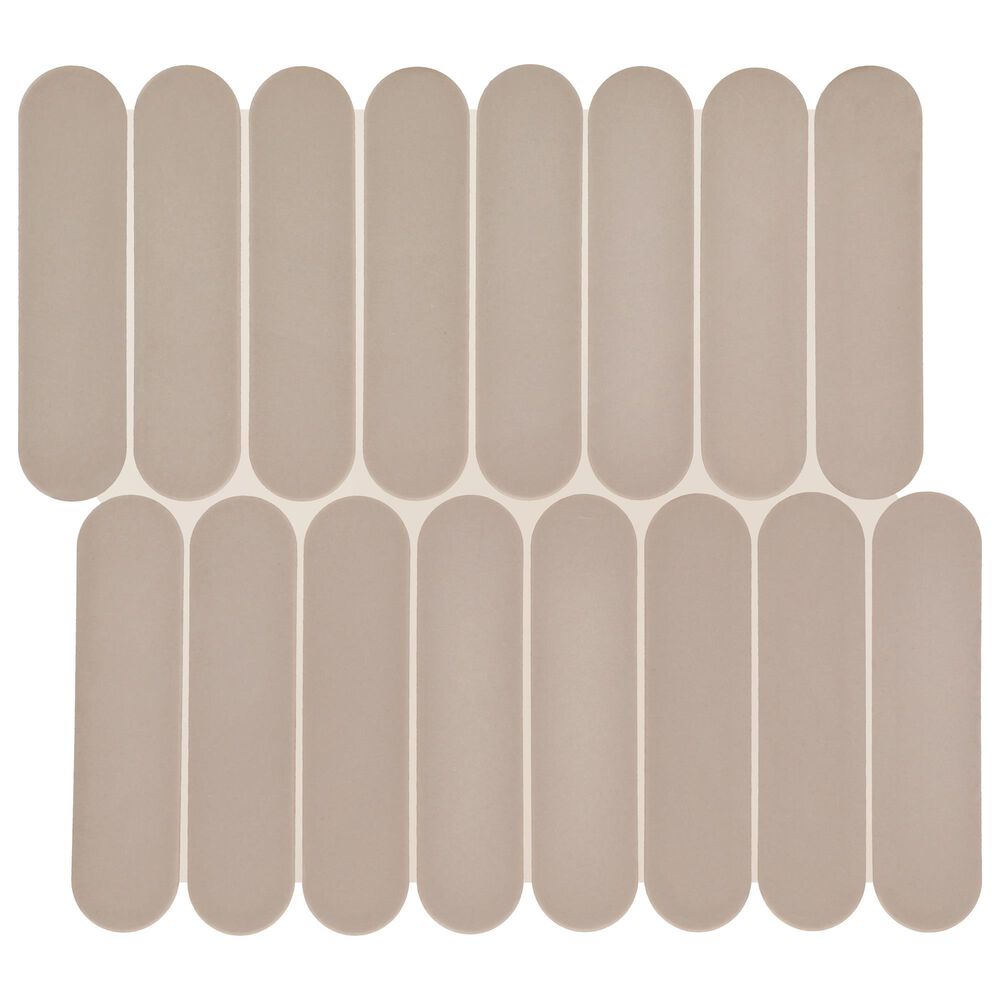Dal-Tile Artefino Element Sand 1.5" x 6" Capsule on 12" x 13" Porcelain Mosaic Sheet, , large