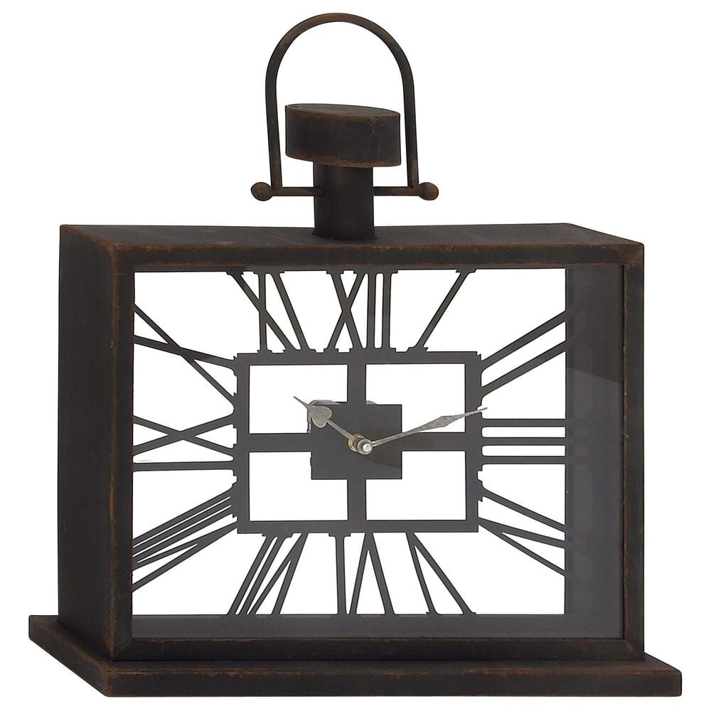 Maple and Jade 20" x 18" Table Clock in Brown, , large