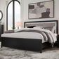 Ashley Maeling Queen Upholstered Panel Bed in Matte Black with LED Light, , large