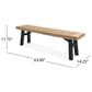 Hearth and Haven Patio Bench with Slat Panel Design in Grey and Natural, , large