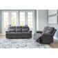 Ashley Side-Swipe Manual Reclining Loveseat in Charcoal, , large