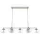 Hunter Saddle Creek 7-Light Linear Chandelier with Seeded Shade in Brushed Nickel, , large