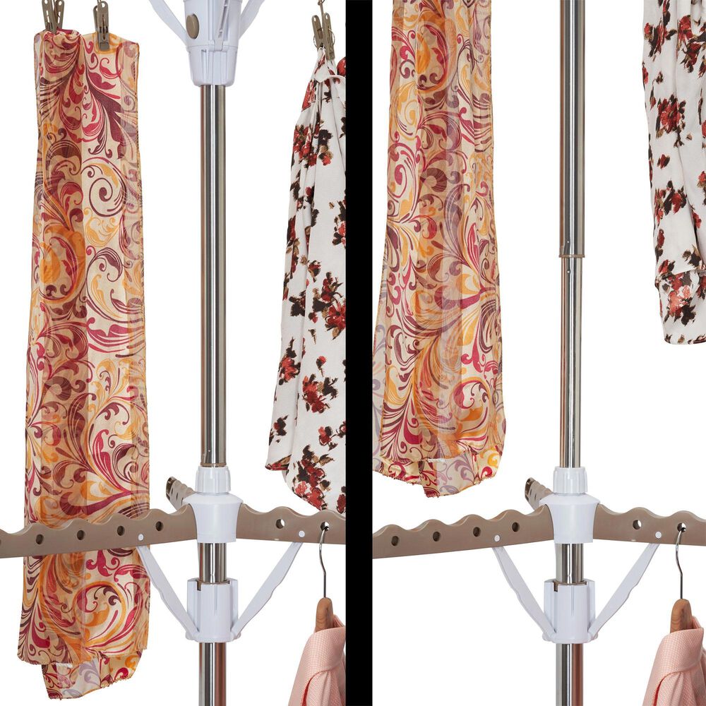 Household Essentials 2-Tier Tripod Clothes Drying Rack in Tan, , large