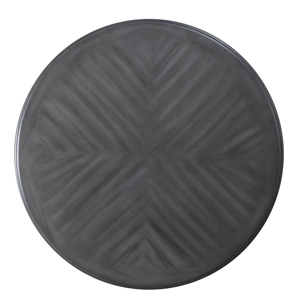 New Heritage Design Gia 47&quot; Round Storage Dining Table and 4 Upholstered Dining Side Chairs in Gray/Gray, , large