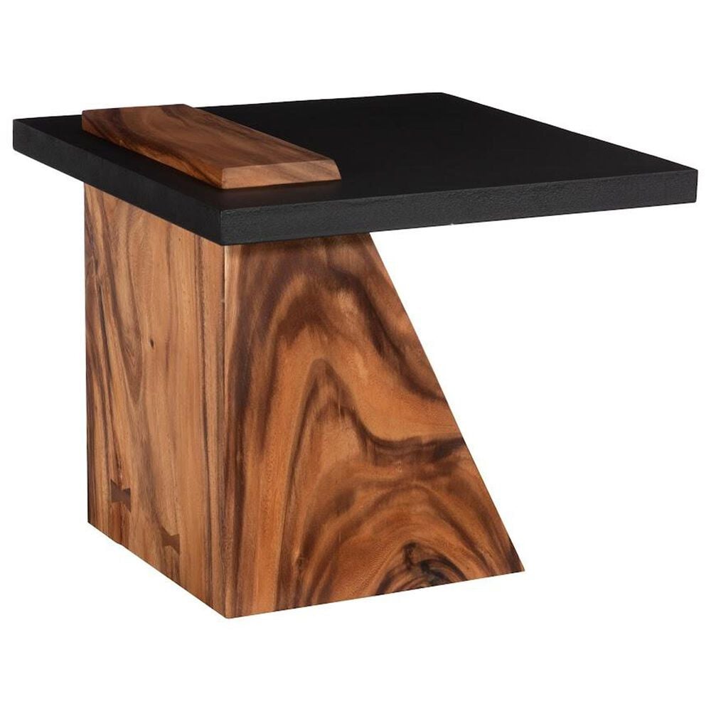 TimberHaus Slant Side Table in Natural and Black, , large