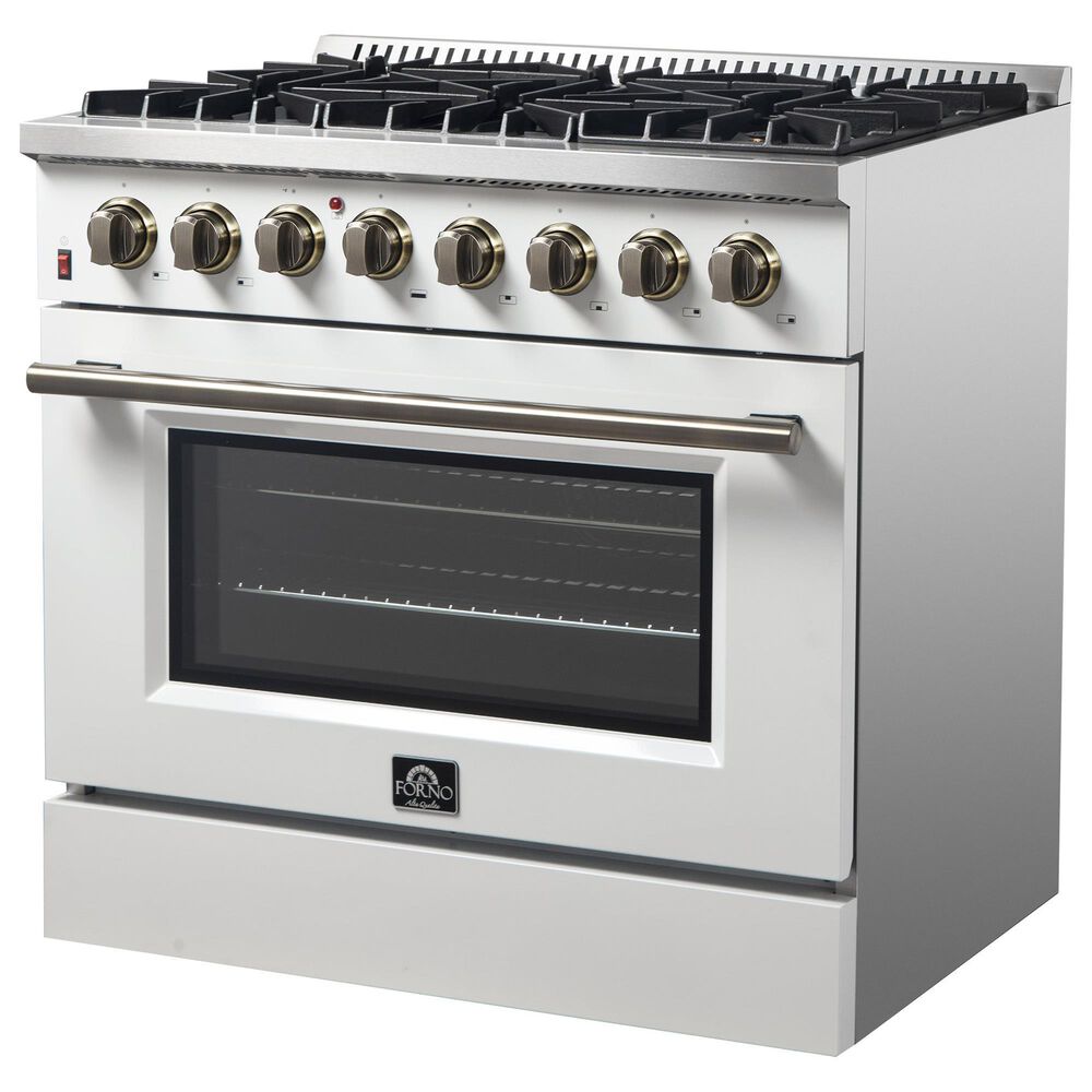 Forno Galiano 36" Freestanding Dual Fuel Range in White, , large