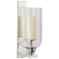 Maple and Jade 16" Single Indoor/Outdoor Wall Mount Candle Holder in Polished Silver and Clear, , large