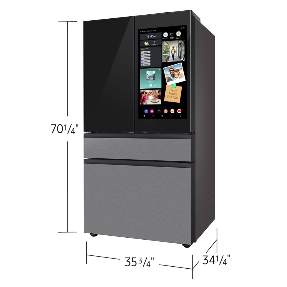 Samsung 28.6 Cu. Ft. Bespoke 4-Door French Door Refrigerator with AI Family Hub+ &amp; AI Vision Inside in Charcoal Glass &amp; Stainless Steel, , large