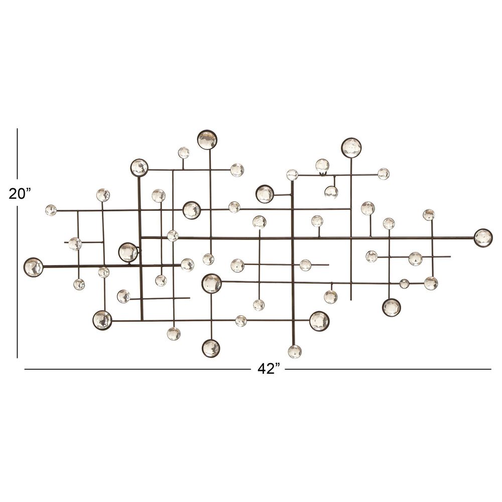 Maple and Jade 20&quot; x 42&quot; Glam Abstract Wall Decor in Matte Taupe and Silver, , large