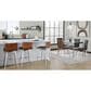 Lumisource Fuji Dining Contemporary Table in Stainless Steel with Clear Glass Top By LumiSource, , large