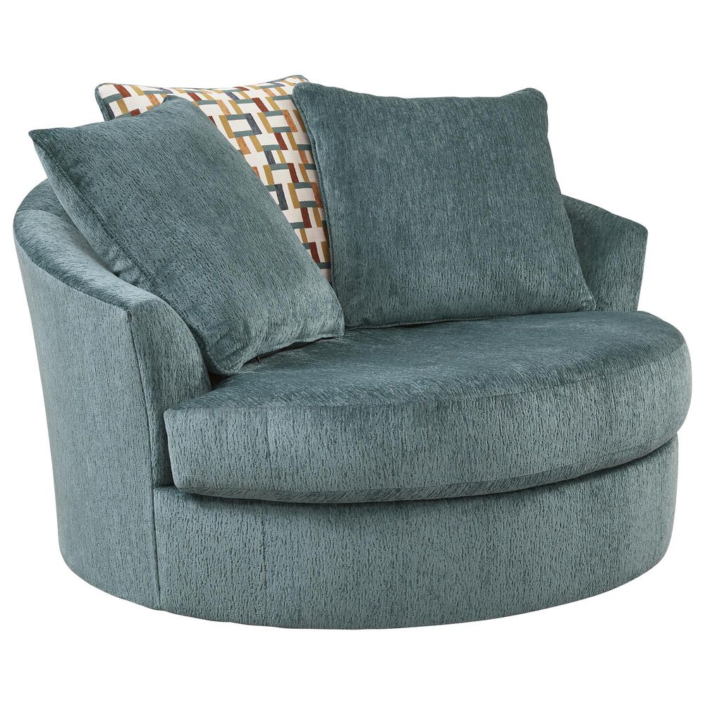 Ashley Laylabrook Oversized Swivel Accent Chair Teal, , large