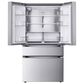 LG 29.6 Cu. Ft. 4-Door French Door with Pocket Handles Refrigerator in PrintProof Stainless Steel, , large