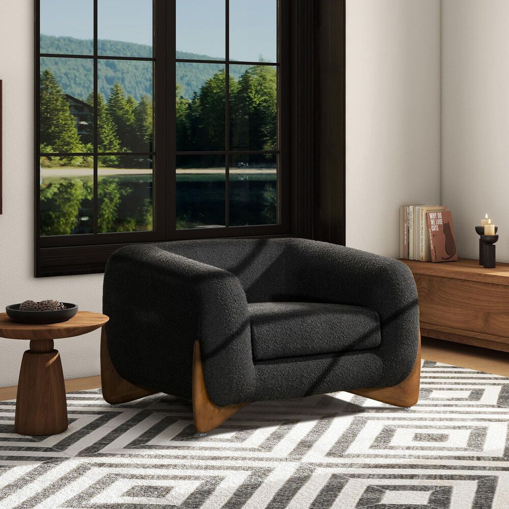 Jennifer Taylor Home Alpine Accent Arm Chair in Ebony Black, , large