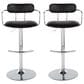 LumiSource Demi Swivel Adjustable Bar Stool with Black Upholstery in Chrome (Set of 2), , large