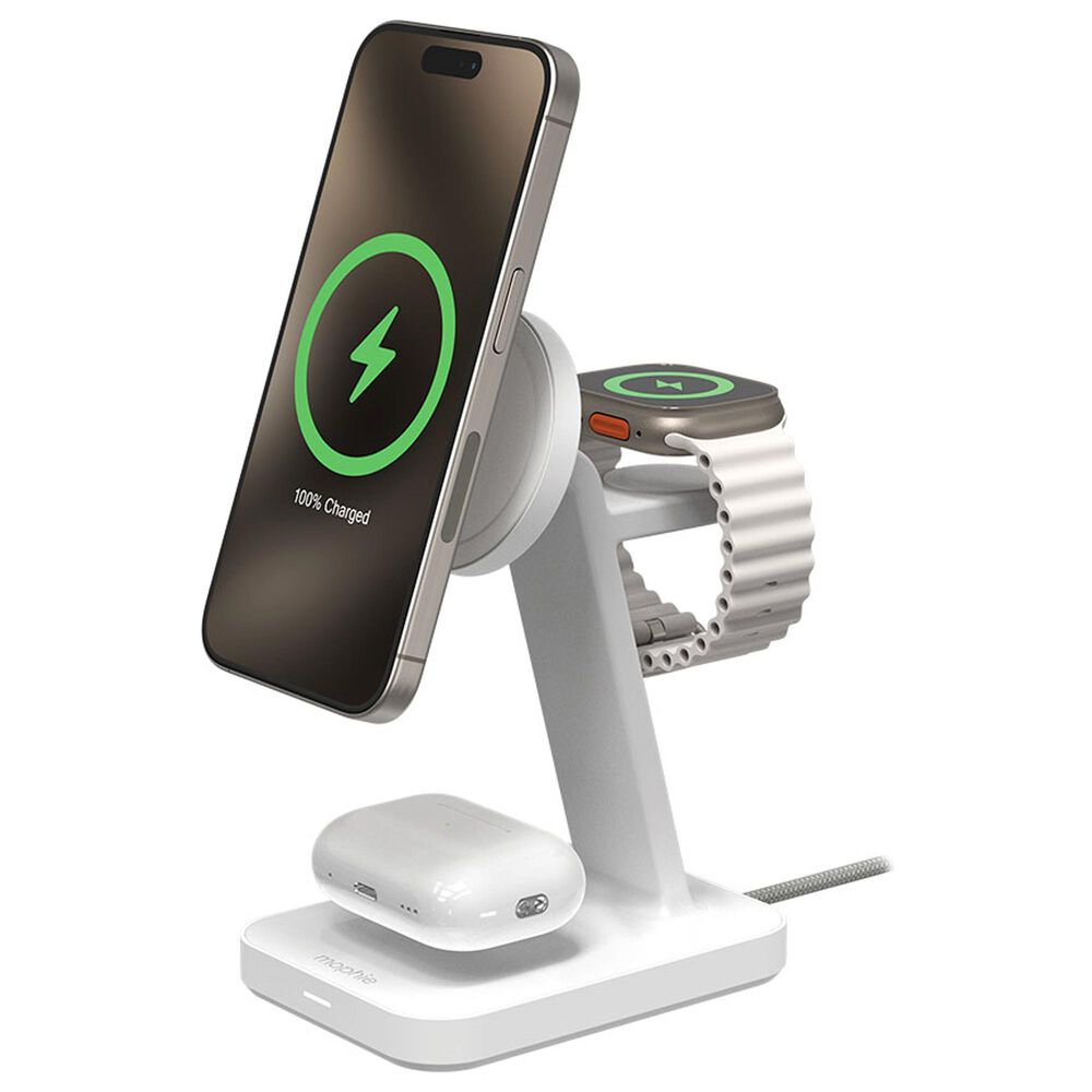 Mophie 3-in-1 Snap Plus Wireless Charge Stand in White, , large
