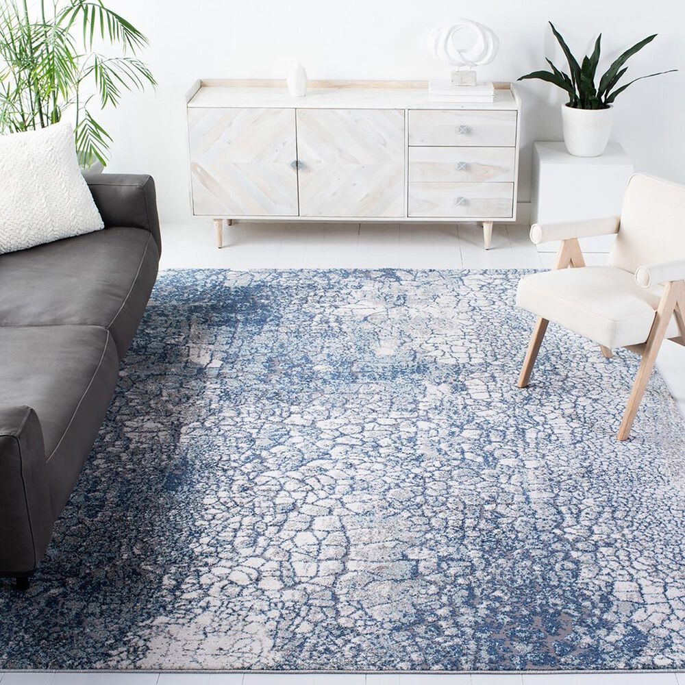 Safavieh Aston ASN706 9&#39; x 12&#39; Navy and Gray Area Rug, , large