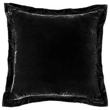 HiEnd Accents Stella 27" Square Flange Euro Sham in Black, , large