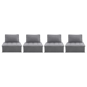 37B Paxton 4-Piece Armless Modular Sectional in Charcoal, , large