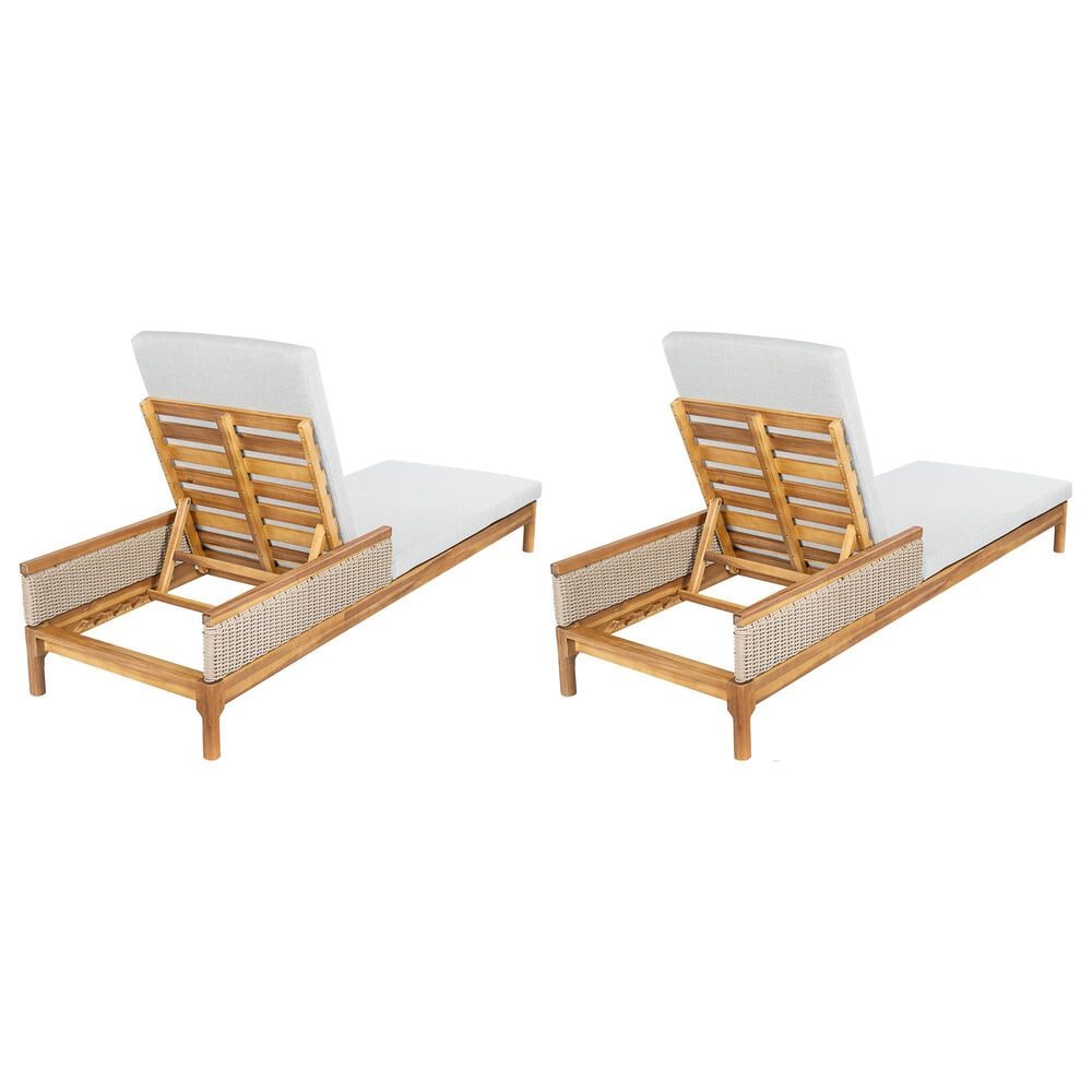 Hearth and Haven Outdoor Chaise Lounge in Light Grey (Set of 2), , large