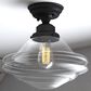 Vaxcel Huntley 12" 1-Light Semi Flush Mount with Clear Glass Shade in Oil Rubbed Bronze, , large