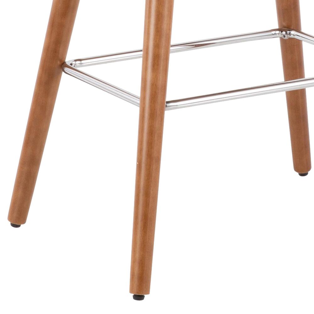 Lumisource Saddle Counter Stool with White Cushion in Walnut and Chrome &#40;Set of 2&#41;, , large