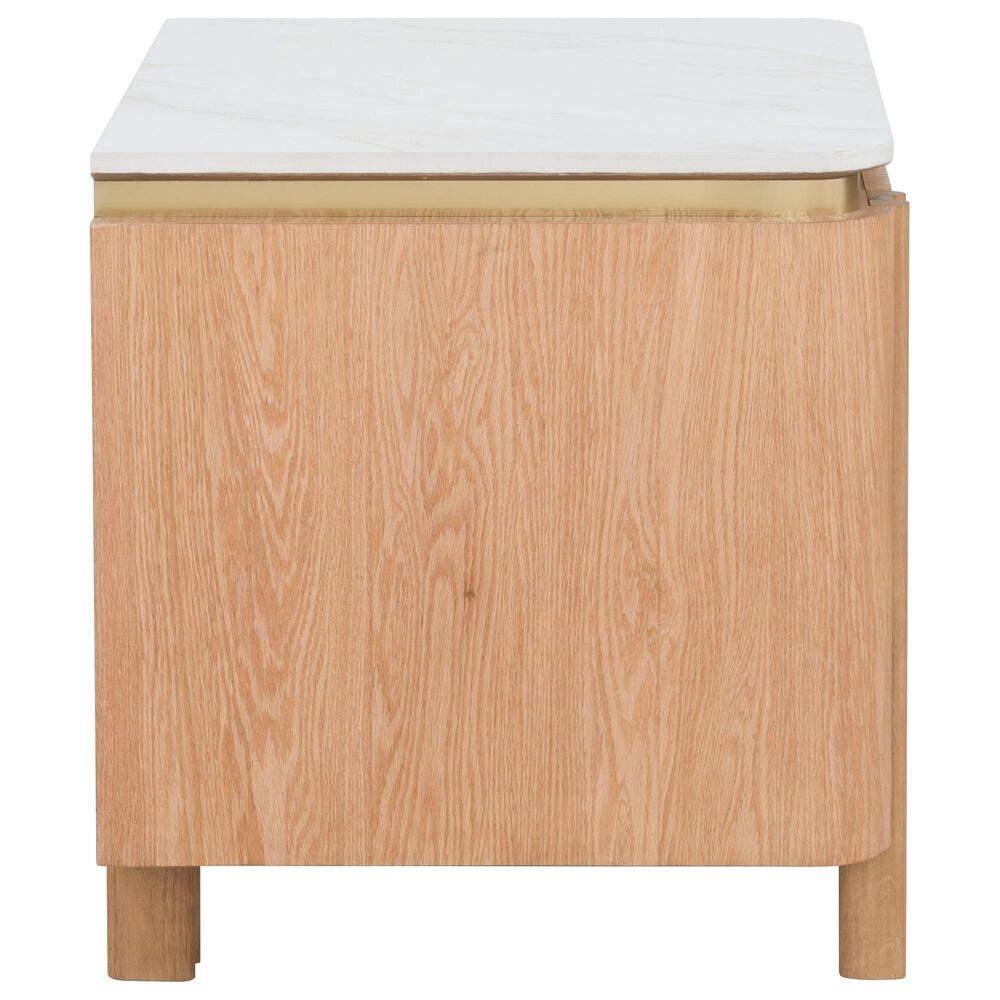 Fairfield Chair Portobello Rectangular End Table in White, Light Brown and Brushed Brass, , large