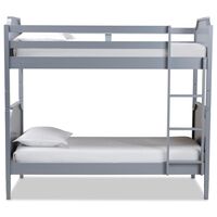 Baxton Studio Mariana Twin Bunk Bed in Grey