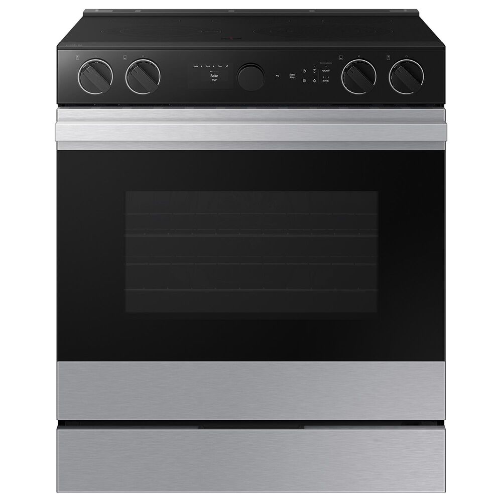 Samsung Bespoke Bespoke 6.3 Cu. Ft. Smart Slide-In Electric Range with 5 Elements and Steam Clean in Stainless Steel, , large