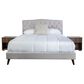 Hearth and Haven Queen Upholstered Bed with Two Nightstands in Walnut, , large