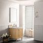 James Martin Vanities Laurent 30" Single Bathroom Vanity in Light Natural Oak with 3 cm Carrara White Marble Top and Rectangular Sink, , large