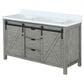 Lexora Home Marsyas 60" Double Bathroom Vanity in Ash Grey with 2 cm White Cultured Marble Top and Rectangular Sinks, , large