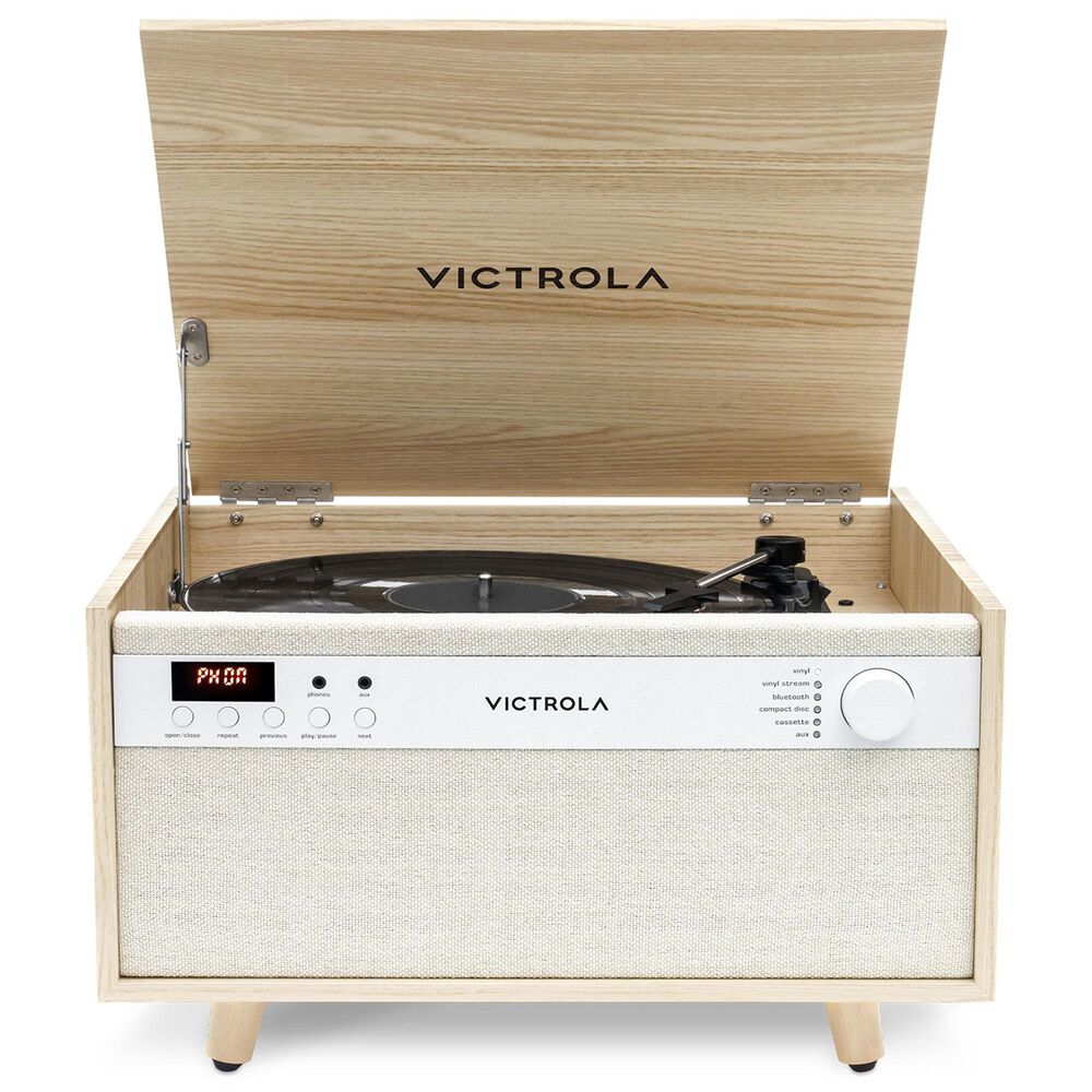 Victrola Century 6-in-1 Music Center Record Player with 3-Speed Turntable in Natural, , large