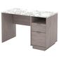 Sauder East Rock Single Pedestal Desk in Ashen Oak and White, , large